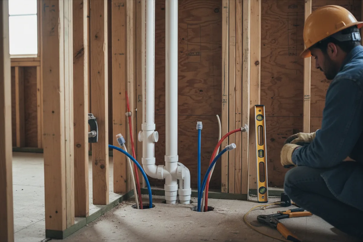 Drain and supply rough-in during Drain Cleaning in Fort Smith